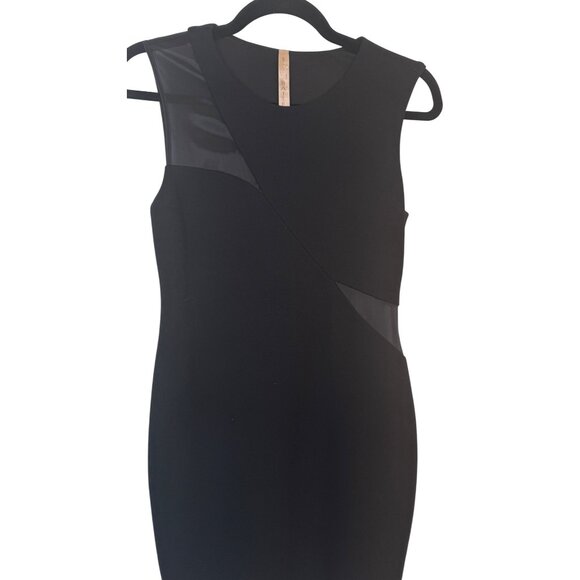 Bailey 44 Small Black Sleeveless Sheath Dress Sheer Mesh Panels - Picture 8 of 16
